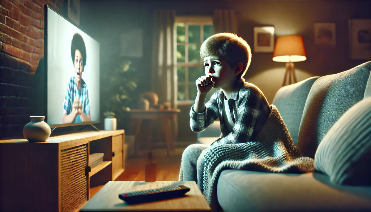 un ragazzo che tossisce, sintomo di asma giovanile